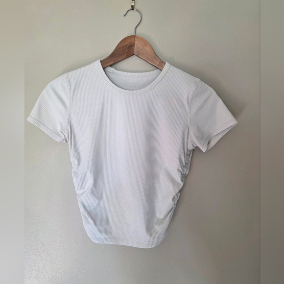 White Ribbed Women's Top - Picture 1 of 4